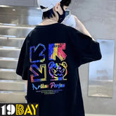 Noir Nightfall Elegant Black Oversized Tees for Kids